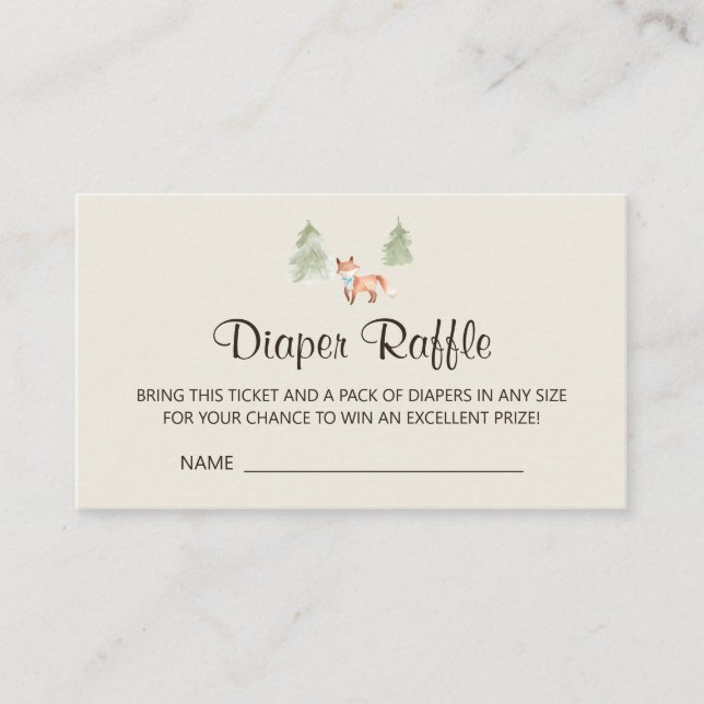 Carte D'accompagnement Baby shower de couches de bois Fox (Devant)