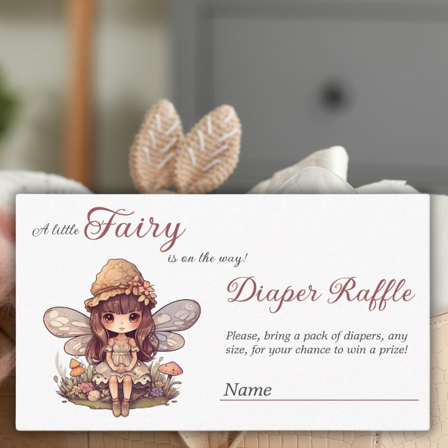 Carte D'accompagnement Baby shower de couches de champignons poilus encha (Créateur téléchargé)