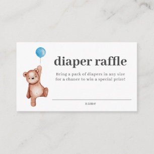 Carte D'accompagnement Baby shower de couches  de l'ours en peluche Inser