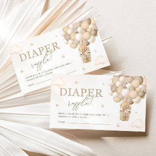 Carte D'accompagnement Baby shower de couches Neutral Teddy
