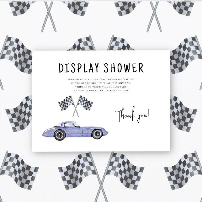 Carte D'accompagnement Baby shower de course - douche d'affichage (Créateur téléchargé)