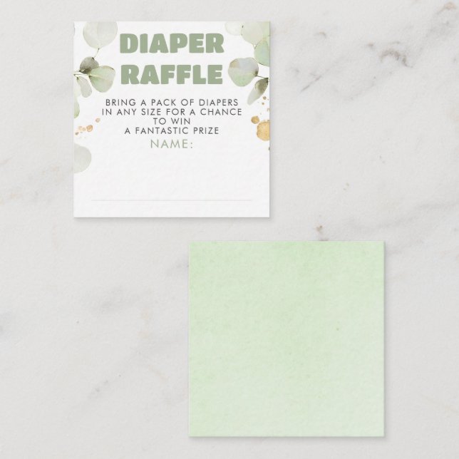 Carte D'accompagnement Baby shower de  de carafe Brown vert (Devant / Derrière)