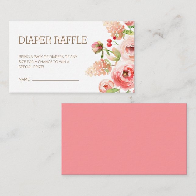 Carte D'accompagnement Baby shower de  de fleurs rose (Devant / Derrière)