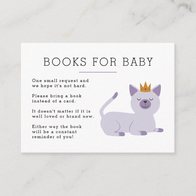 Carte D'accompagnement Baby shower de demande de réservation de chat Prin (Devant)