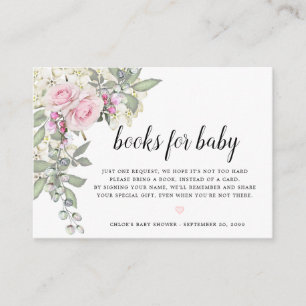 Carte D'accompagnement Baby shower de demande de réservation florale rose