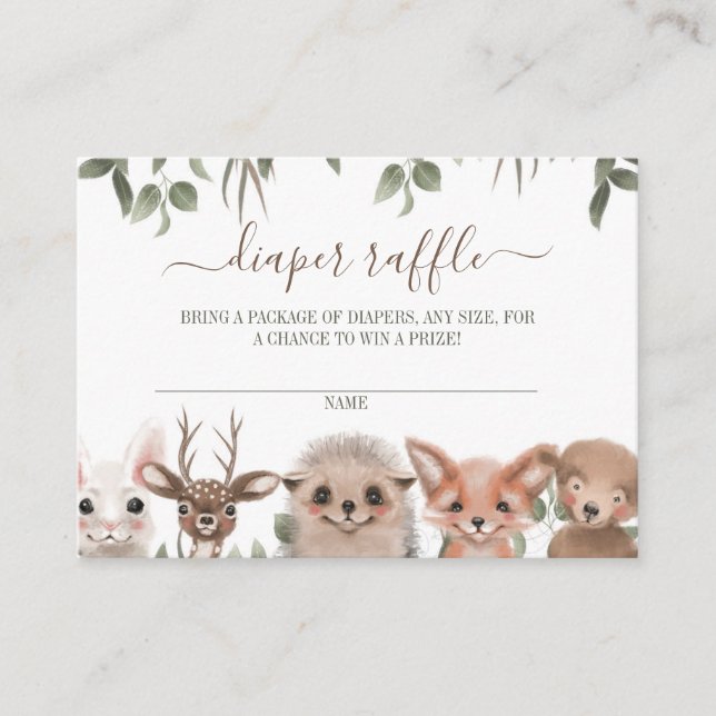 Carte D'accompagnement Baby shower de feuillage de feuillage de bois (Devant)