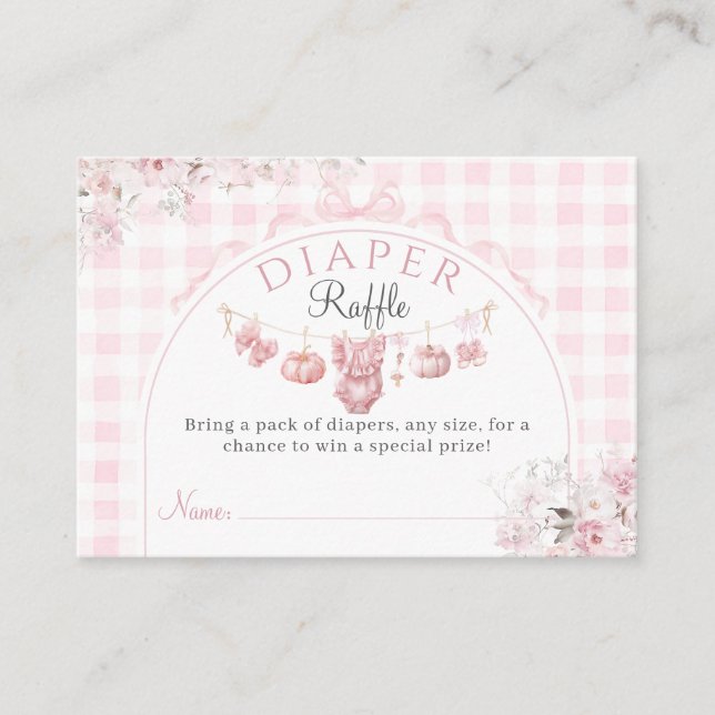 Carte D'accompagnement Baby shower de fille Citrouille floral de couche r (Devant)