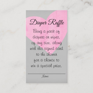 Carte D'accompagnement Baby shower de fille de coeur rose de calmar