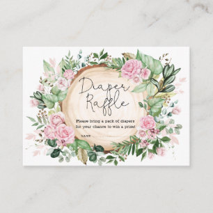 Carte D'accompagnement Baby shower de fleurs roses Reflets de couches