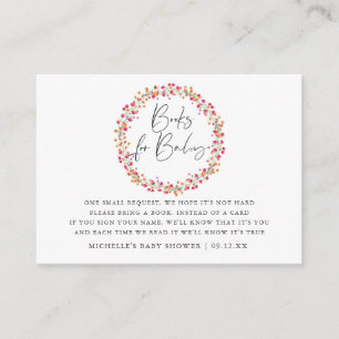 Carte D'accompagnement Baby shower de fleurs sauvages d'Aquarelle Demande
