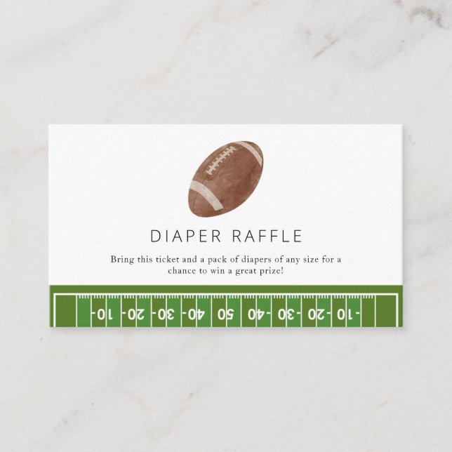 Carte D'accompagnement Baby shower de football de garçon tombole (Devant)