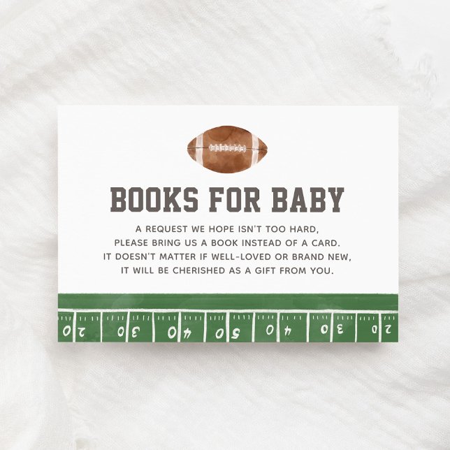Carte D'accompagnement Baby shower de football Livres pour bébé (Créateur téléchargé)