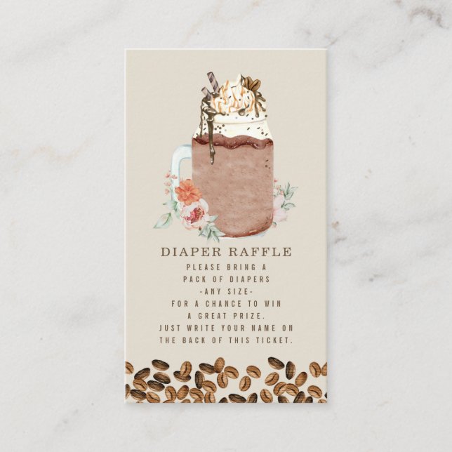 Carte D'accompagnement Baby shower de frai de couches Fleurs de café glac (Devant)
