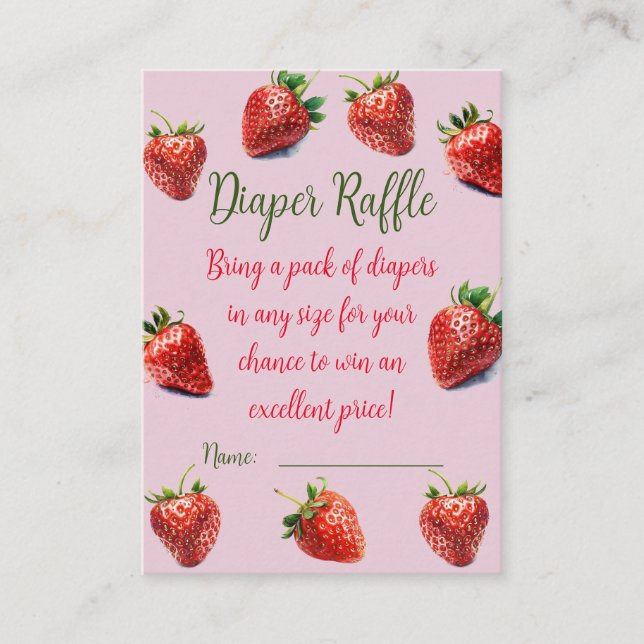 Carte D'accompagnement Baby shower de fraise de la tomboie de couche (Devant)