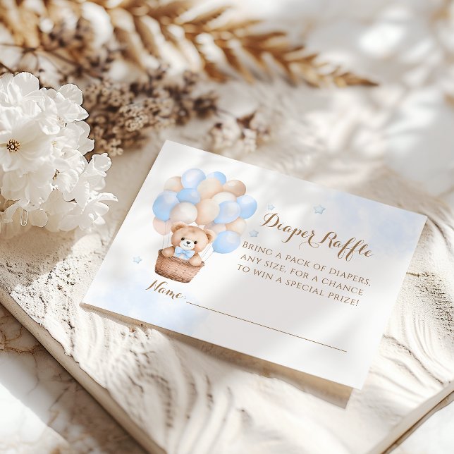 Carte D'accompagnement Baby shower de garçon Bleu Ours Teddy (Créateur téléchargé)