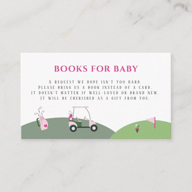 Carte D'accompagnement Baby shower de golf moderne rose (Devant)