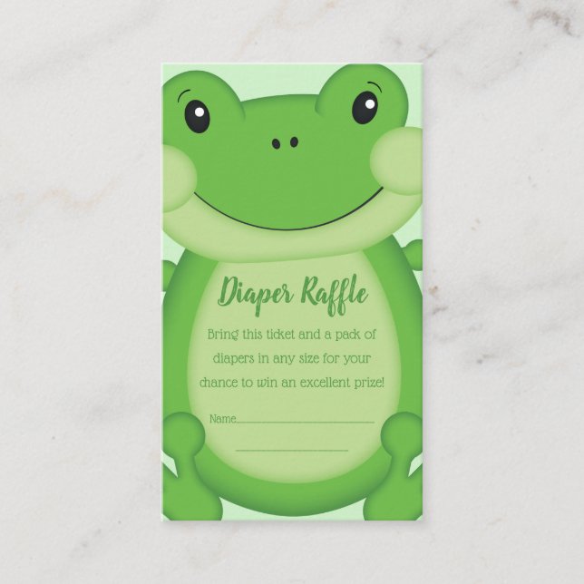 Carte D'accompagnement Baby shower de grenouille vert (Devant)