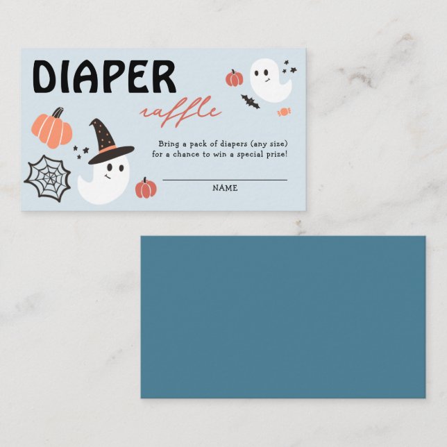 Carte D'accompagnement Baby shower de jauge Halloween Cute moderne (Devant / Derrière)