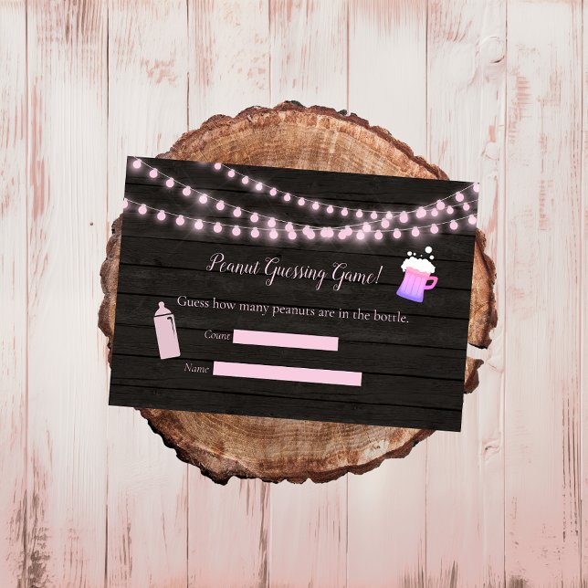 Carte D'accompagnement Baby shower de jeu pour bébé brassant rose (Créateur téléchargé)