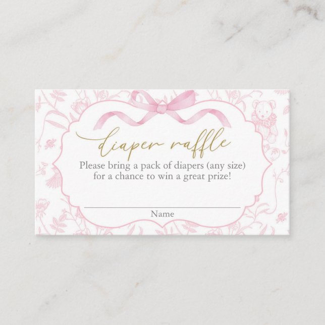 Carte D'accompagnement Baby shower de la ceinture rose Fille Déchets Raff (Devant)