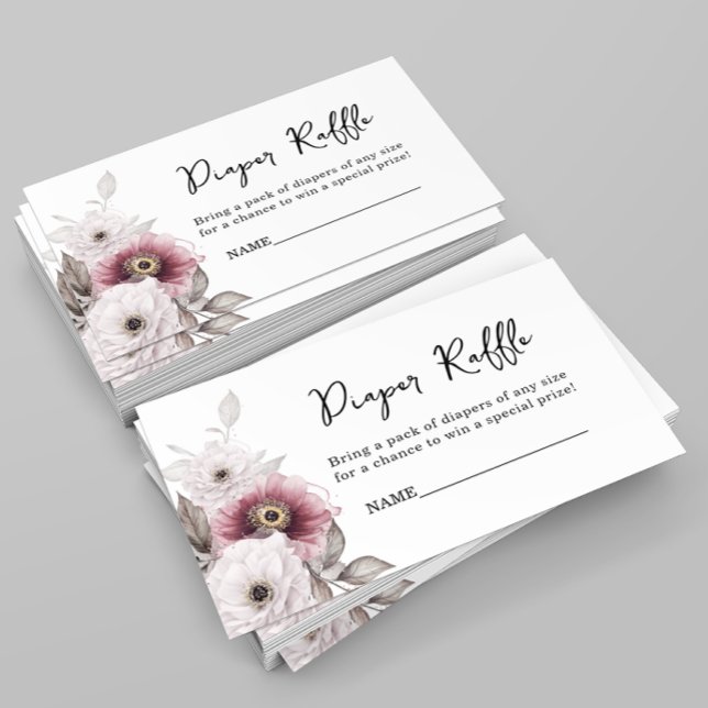 Carte D'accompagnement Baby shower de la chair florale de Plum blanc (Créateur téléchargé)