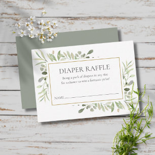 Carte D'accompagnement Baby shower de la couche d'aquarelle de verdure