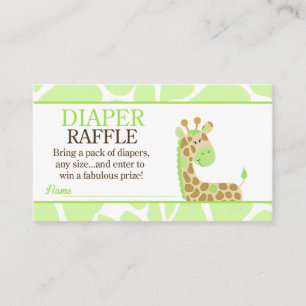 Carte D'accompagnement Baby shower de la Giraffe verte Raffle de la couch