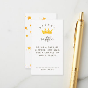Carte D'accompagnement Baby Shower de la Petite Princesse Tirage au Sort