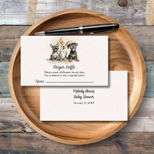 Carte D'accompagnement Baby shower de l'aquarelle de chien chicot chicot