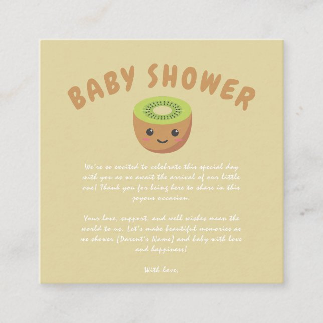 Carte D'accompagnement Baby shower de Little Cutie Kiwi (Devant)