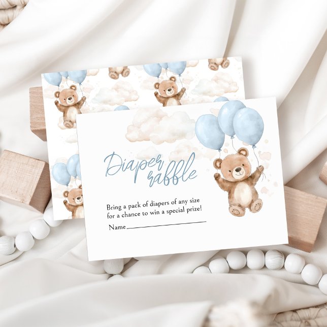 Carte D'accompagnement Baby shower de l'ours en peluche bleu (Créateur téléchargé)