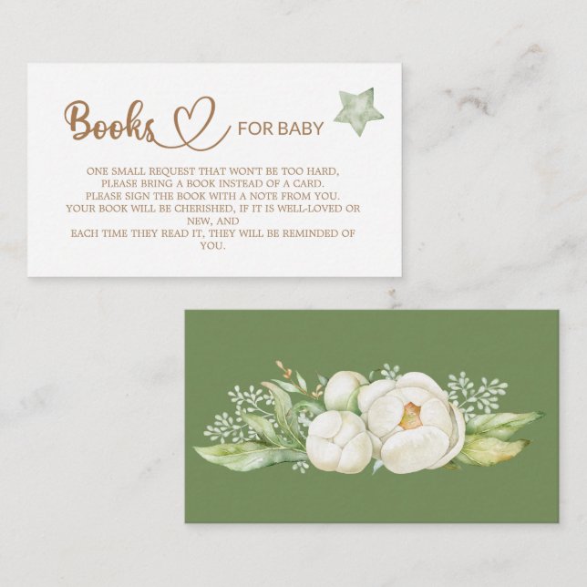 Carte D'accompagnement Baby shower de l'ours en peluche Livres pour bébé  (Devant / Derrière)