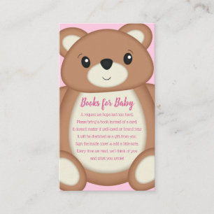 Carte D'accompagnement Baby shower de l'ours rose Teddy Demande de réserv