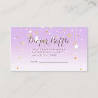 Carte D'accompagnement Baby shower de lune aux étoiles violettes
