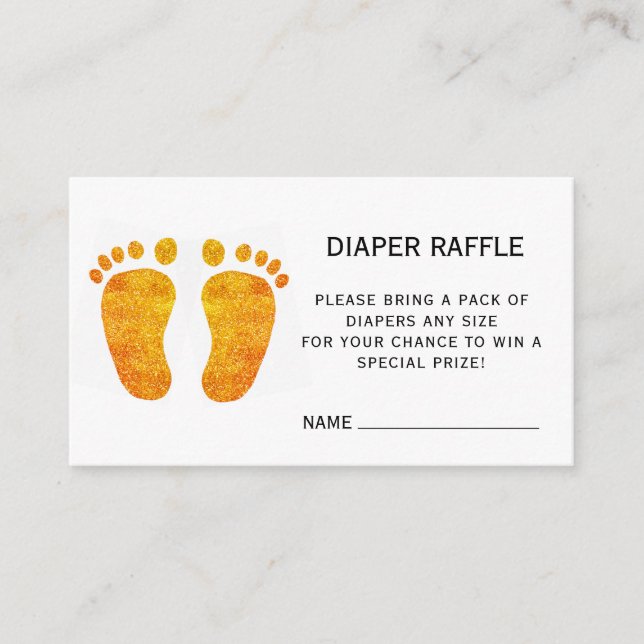 Carte D'accompagnement Baby shower de Parties scintillant de pieds pour b (Devant)