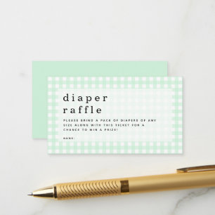 Carte D'accompagnement Baby shower de pique-nique En vichy Déchets Vert