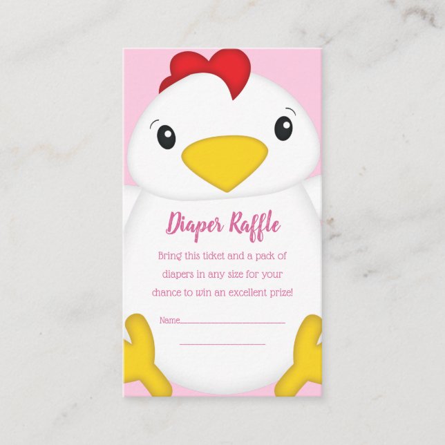Carte D'accompagnement Baby shower de poulet ferme rose (Devant)