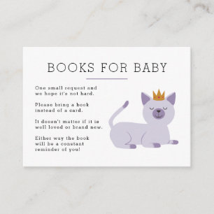 Carte D'accompagnement Baby shower de princesse Book Request de chat