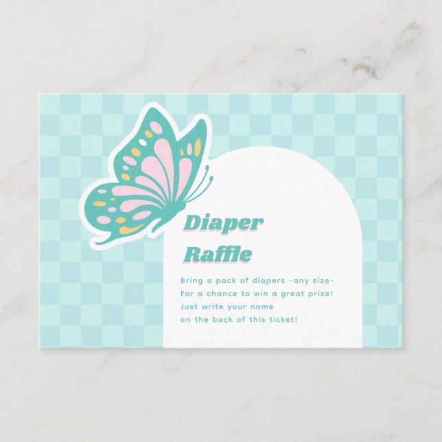 Carte D'accompagnement Baby shower de rabat Turquoise Papillon (Devant)
