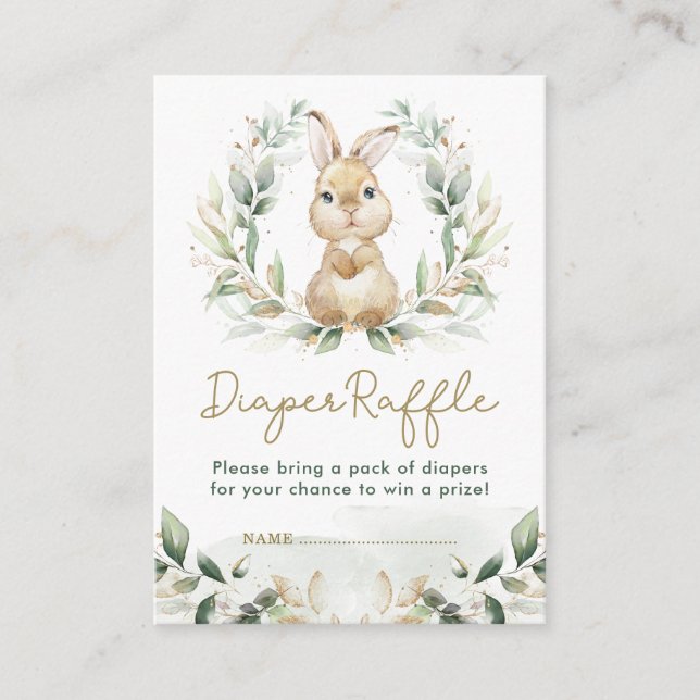 Carte D'accompagnement Baby shower de rousseur de lapin lapin vert (Devant)