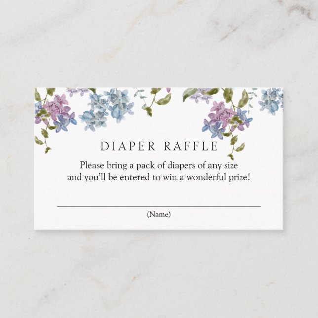 Carte D'accompagnement Baby shower de rousseur Lilac et Lavender (Devant)