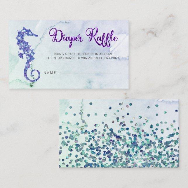 Carte D'accompagnement Baby shower de Seahorse Raffle de couches (Devant / Derrière)