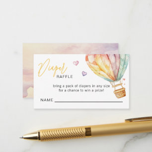 Carte D'accompagnement Baby shower de ticket Coeur Diaper Raffle jeu
