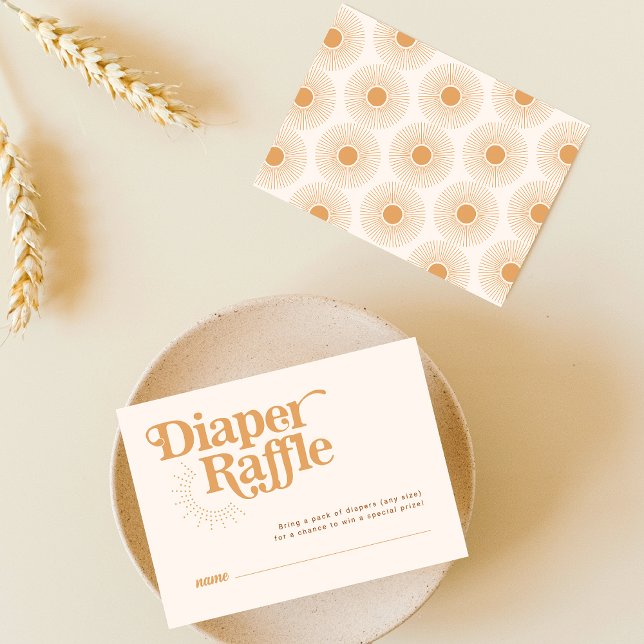 Carte D'accompagnement Baby shower de ticket Sun Boho Diaper (Créateur téléchargé)