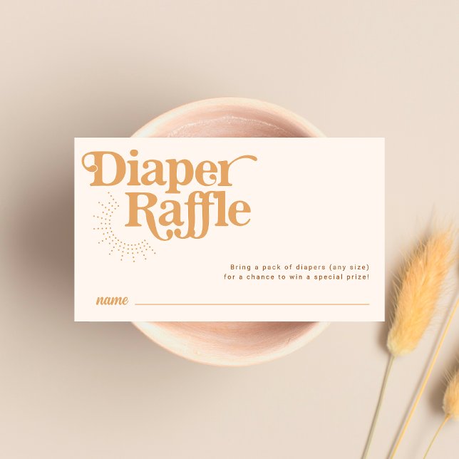Carte D'accompagnement Baby shower de ticket Sun Boho Diaper (Créateur téléchargé)