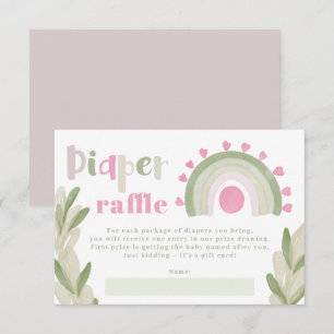 Carte D'accompagnement Baby shower de tombola de tombola à ciel rose