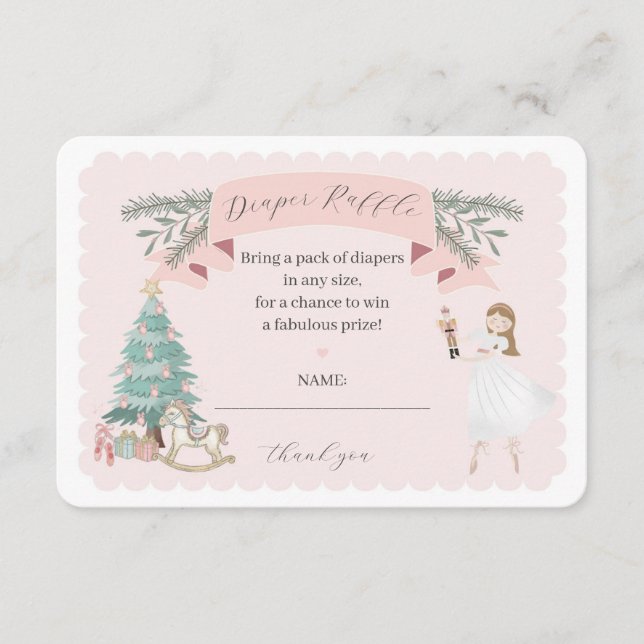 Carte D'accompagnement baby shower de tombole rose (Devant)