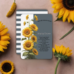 Carte D'accompagnement Baby shower de tournesol bleu