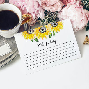 Carte D'accompagnement Baby shower de tournesol des souhaits pour bébé ru