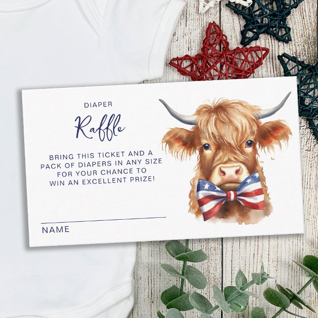 Carte D'accompagnement Baby shower de vache des Highlands Patriotique (Créateur téléchargé)